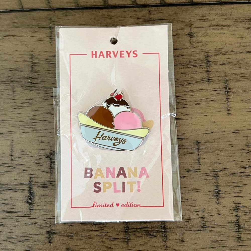 Harveys Limited Edition Banana Split Enamel Pin.